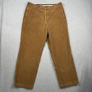 VTG Brooks Brothers Pants Mens 36x30 Brown Hudson Corduroy Flat Front Straight